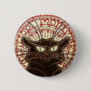 Le Chat Noir, Vente Hôtel Drouot Fine Art 6 Cm Round Badge