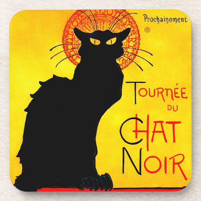 Le Chat Noir Vintage Coaster (Front)