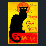 Le Chat Noir Vintage Poster<br><div class="desc">Poster featuring Théophile Alexandre Steinlen’s poster Le Chat Noir (1896). A beautiful black cat sits next to French text advertising a cabaret tour. A great gift for fans of vintage art and Art Nouveau.</div>