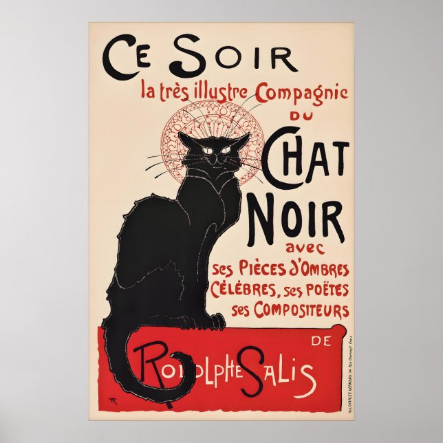 Le Chat Noir Vintage Poster Print, Paris Cabaret (Front)