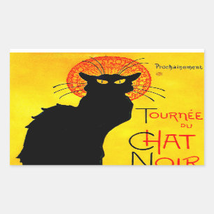 Le Chat Noir Vintage Rectangular Sticker