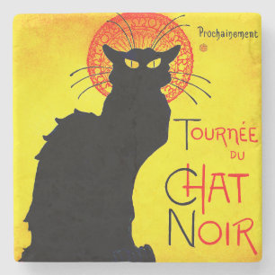 Le Chat Noir Vintage Stone Coaster