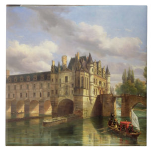 Le Chateau de Chenonceau, 1843 (oil on canvas) Tile