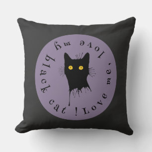 Le Chaton Noir Love Me Love My Black Cat Lover Cushion
