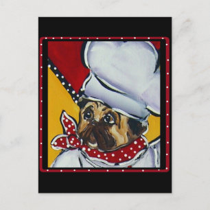 Le Chef Pug Postcard