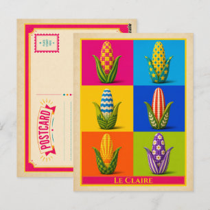 Le Claire Postcard Iowa Corn Vintage Pop Art
