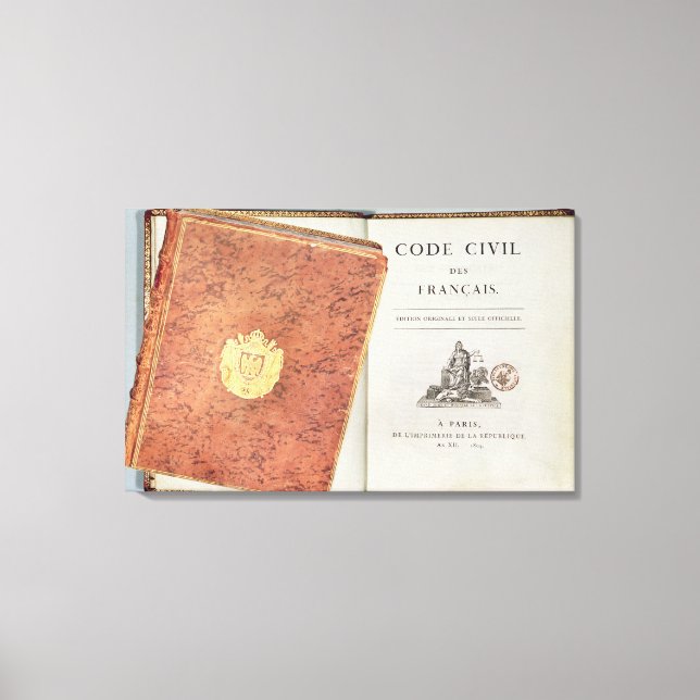 Le Code Civil des Francais' Canvas Print (Front)