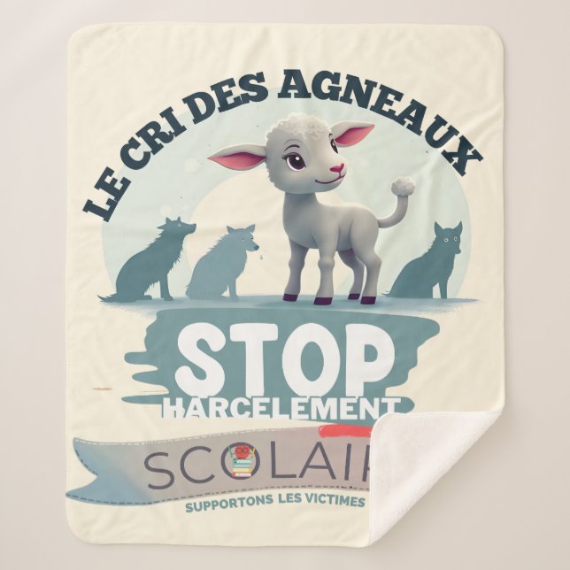 Le Cri des Agneaux : stop harcèlement scolaire Sherpa Blanket (Front)