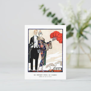 Le départ pour le casino by George Barbier  Postcard