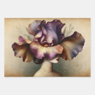 Le Femme Iris Decoupage Flat Wrapping Gift Paper