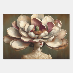 Le Femme Magnolia Decoupage Wrapping Gift Paper