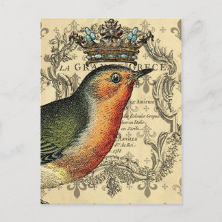 Le Fleur Crowned Bird Postcard