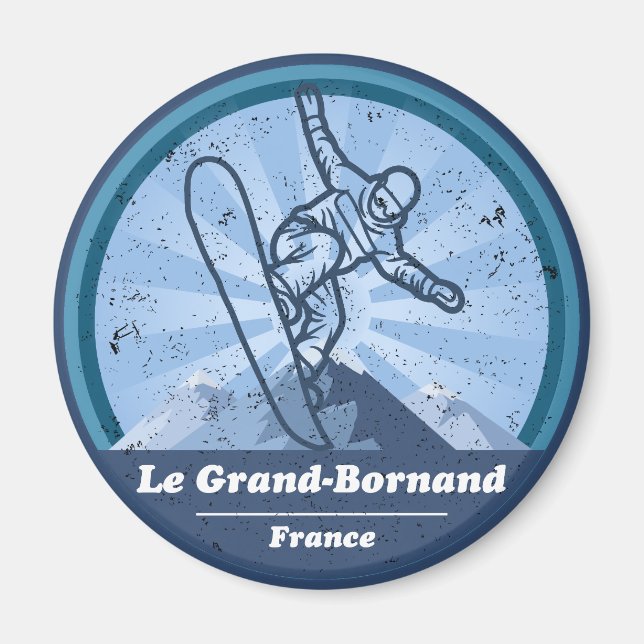 Le Grand-Bornand Snowboard Magnet (Front)
