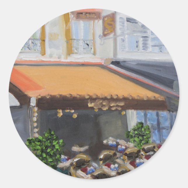 Le Grand Cafe: Fontainebleau, France Classic Round Sticker (Front)