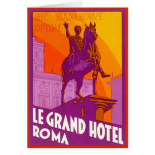Le Grand Hotel Roma Statue, Italy, Vintage Travel