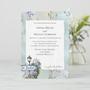 Le Jardin (the garden) Pretty Floral Wedding Invitation