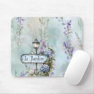 Le Jardin (the garden) Pretty Purple Flowers Mouse Pad