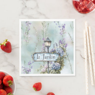 Le Jardin (the garden) Pretty Purple Flowers Napkin