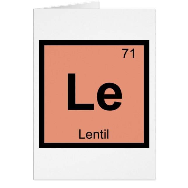 Le - Lentil Chemistry Periodic Table Symbol (Front)