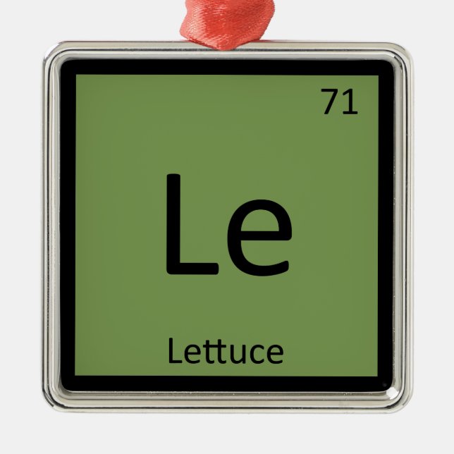 Le - Lettuce Vegetable Chemistry Periodic Table Metal Tree Decoration (Front)
