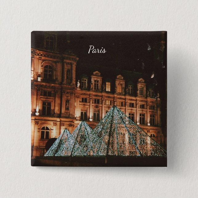 Le Louvre, Paris, France 15 Cm Square Badge (Front)