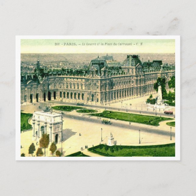 Le Louvre, Paris, France Vintage Postcard (Front)