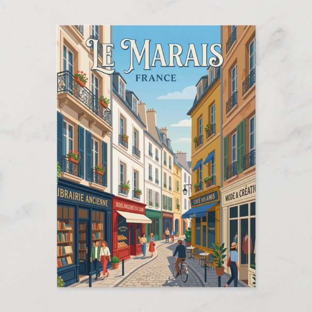Le Marais France Postcard (Front)