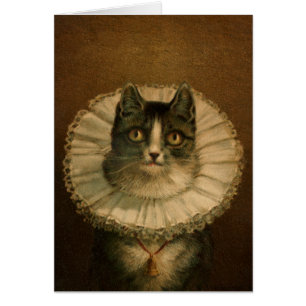 "Le Meow" Fancy Vintage Cat Card