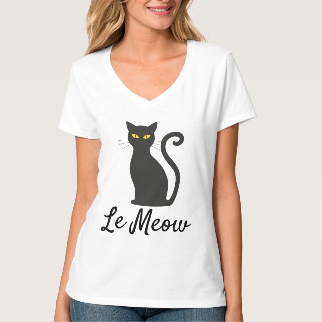 LE MEOW, FRENCH CAT T-Shirts (Front)