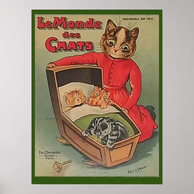 Le Monde des Chats, Louis Wain Art  Poster (Front)