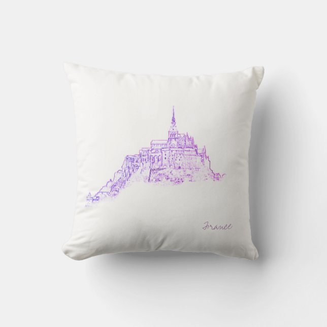 Le Mont Saint Michel France Architecture Cushion (Front)