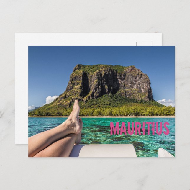 Le Morne Brabant Mauritius view from boat at sea Holiday Postcard (Front/Back)