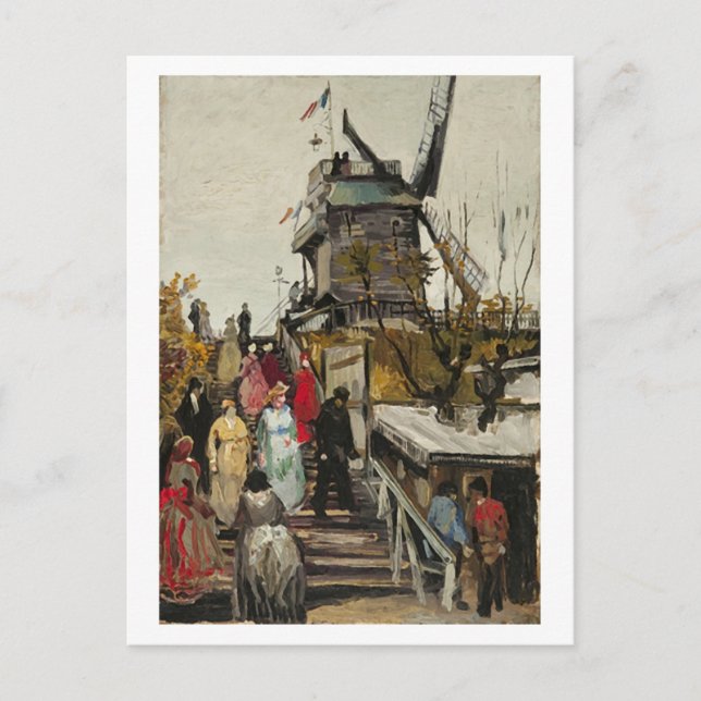 Le Moulin de Blute-Fin, Vincent van Gogh Postcard (Front)