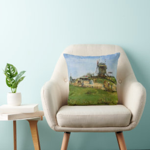 Le Moulin de la Galette by Vincent van Gogh Cushion