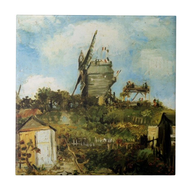 Le Moulin de la Galette by Vincent van Gogh Tile (Front)