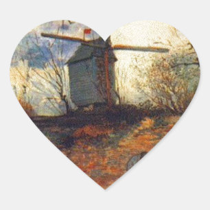 Le Moulin de la Galette Van Gogh Heart Sticker