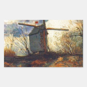 Le Moulin de la Galette Van Gogh Rectangular Sticker