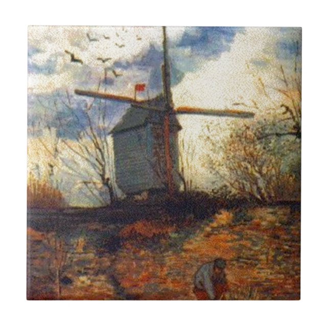 Le Moulin de la Galette Van Gogh Tile (Front)
