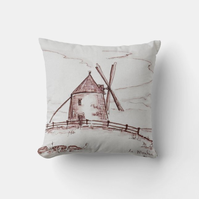 Le Moulin de Moidrey Windmill | Pontorson Cushion (Front)