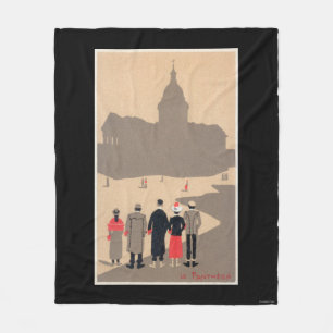 Le Pantheon Art Deco SceneParis, France Fleece Blanket