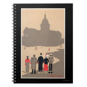 Le Pantheon Art Deco SceneParis, France Spiral Notebook