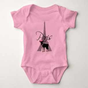 Le petit chien à Paris Baby Bodysuit