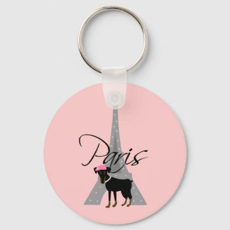 Le petit chien à Paris Key Ring