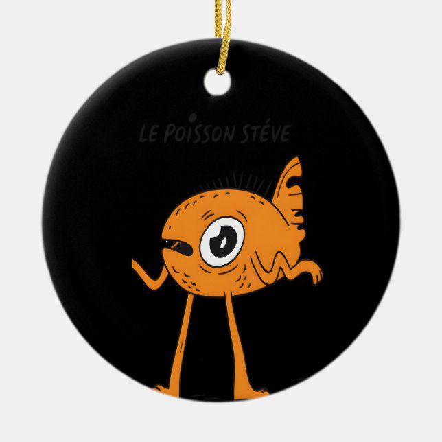 Le Poisson Steve Cute & Funny Ceramic Tree Decoration (Front)