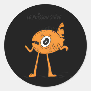 Le Poisson Steve Cute & Funny Classic Round Sticker
