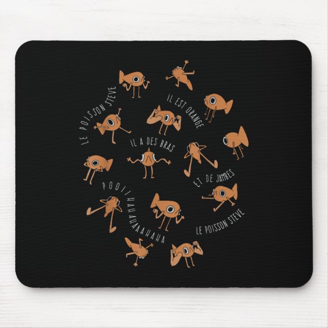 Le Poisson Steve Funny Fish Meme _1  Mouse Pad (Front)