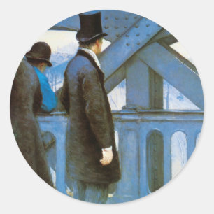 Le Pont de l'Europe by Gustave Caillebotte Classic Round Sticker