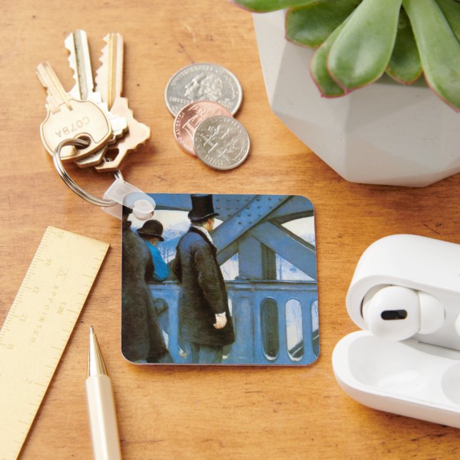 Le Pont de l'Europe by Gustave Caillebotte Key Ring (Desk)