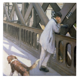 Le Pont de L'Europe: detail of a resting man and a Tile