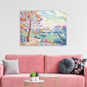 Le Pont Des Arts Paris Paul Signac Canvas Print